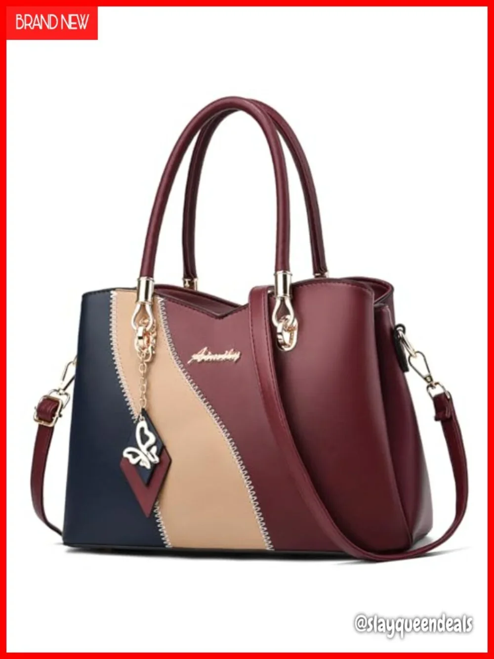 Women's Satchel Tote PU Leather Shoulder Handbag with Crossbody Strap